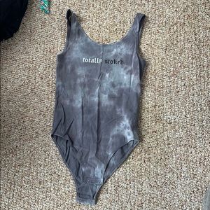 Tie dye gray American Eagle bodysuit.